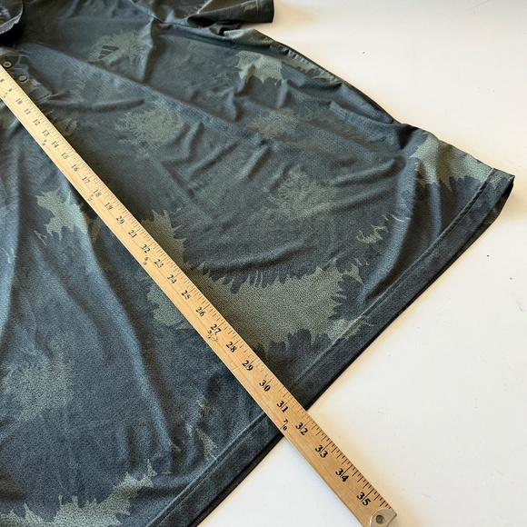 ADIDAS Forest Green Camo AOP Performance Stretch Golf Polo Mens XL - Picture 7 of 9